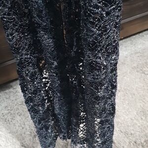 Elegant Black Lace Skirt Very Long